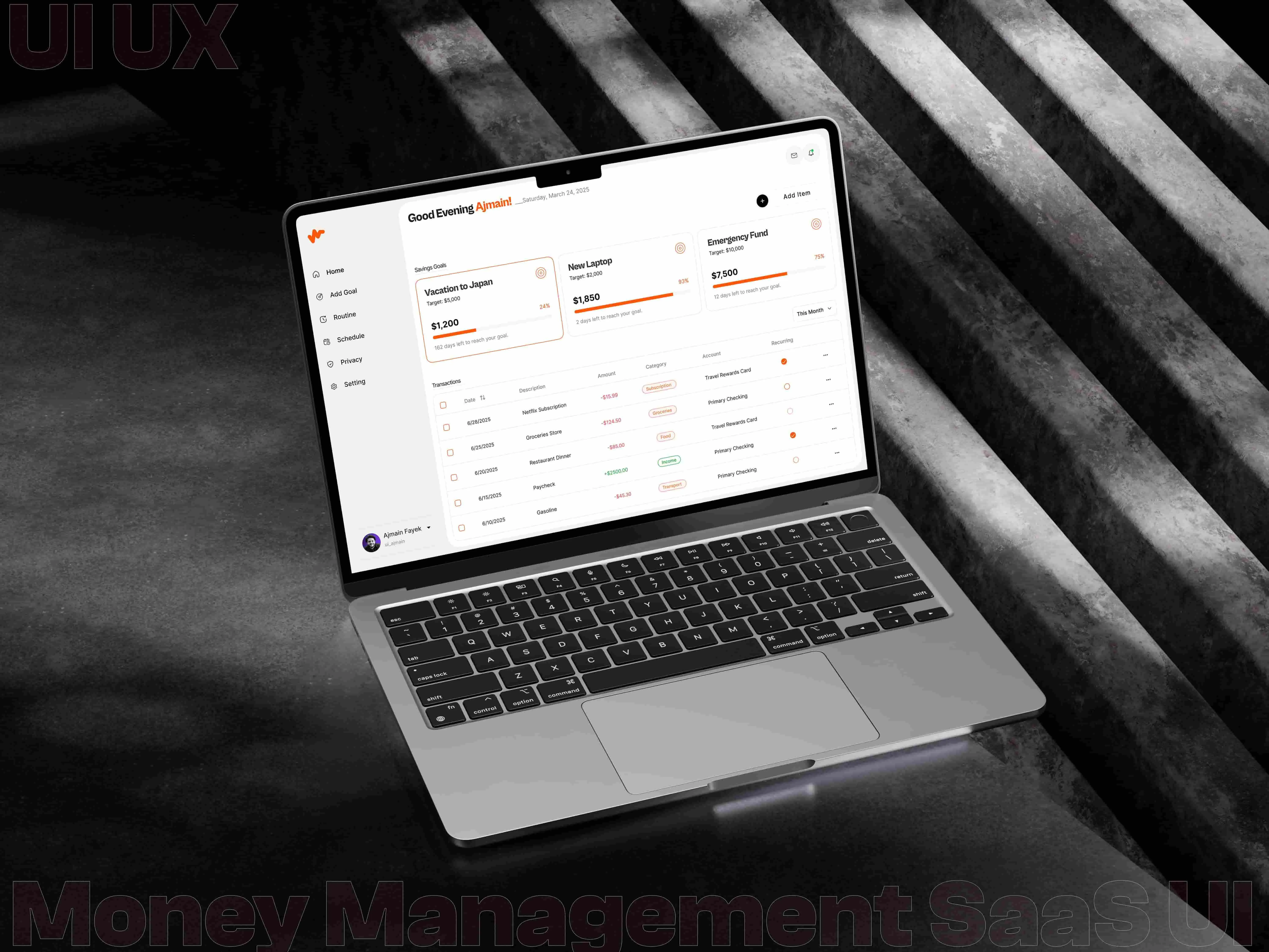 Client and project management dashboard UI with task lists, progress bars, and team performance analytics.