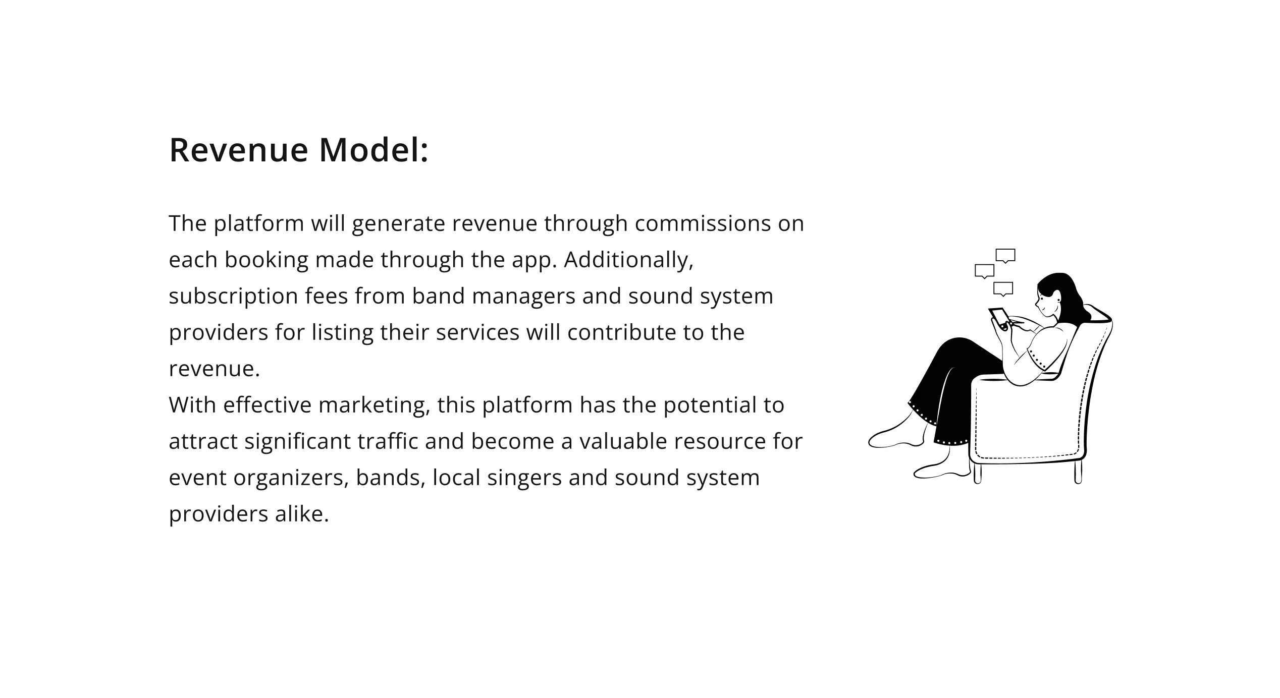 Revenue model: booking commissions and listing subscriptions