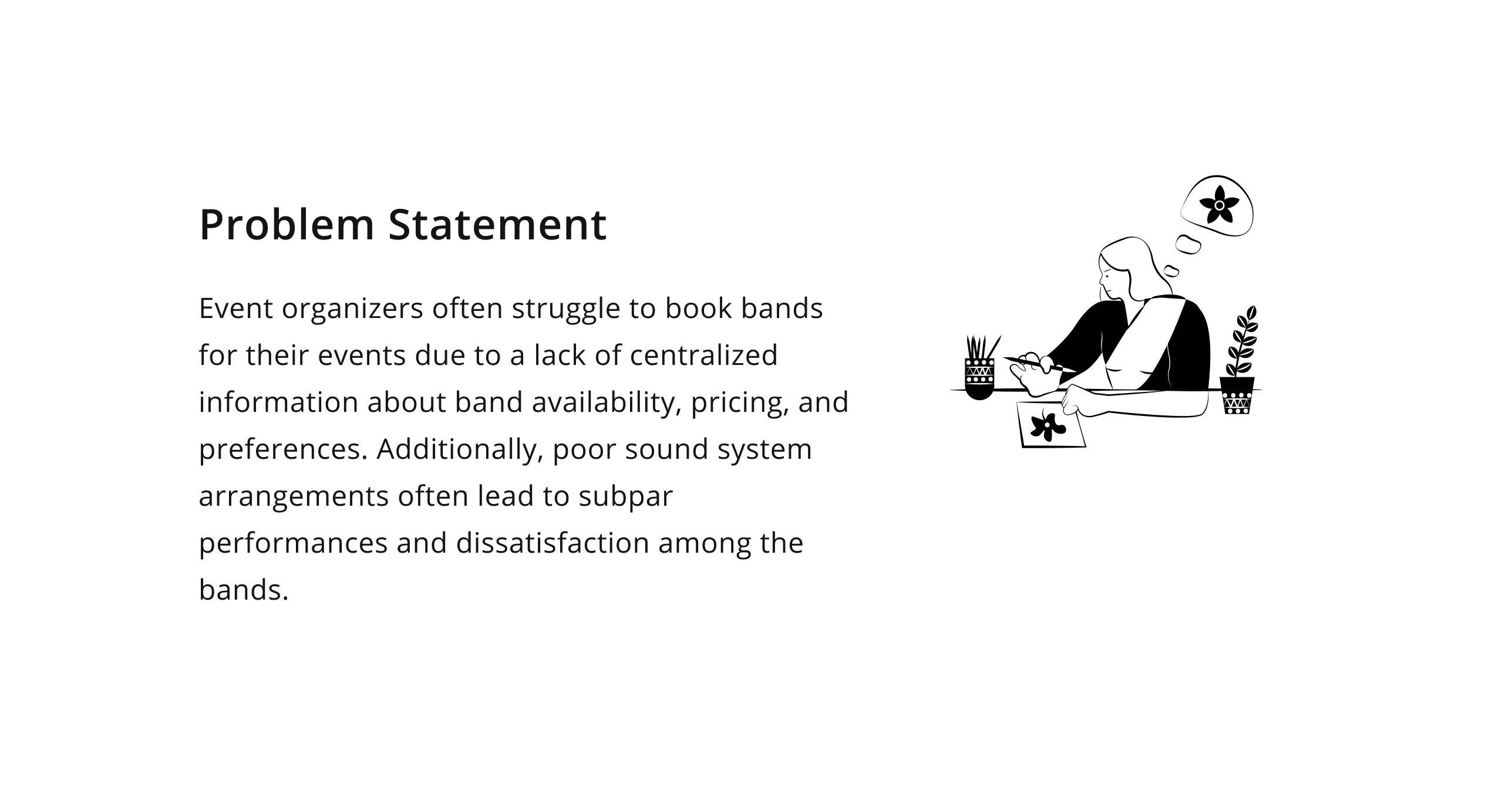 Problem statement: event organisers struggle to book bands in Bangladesh