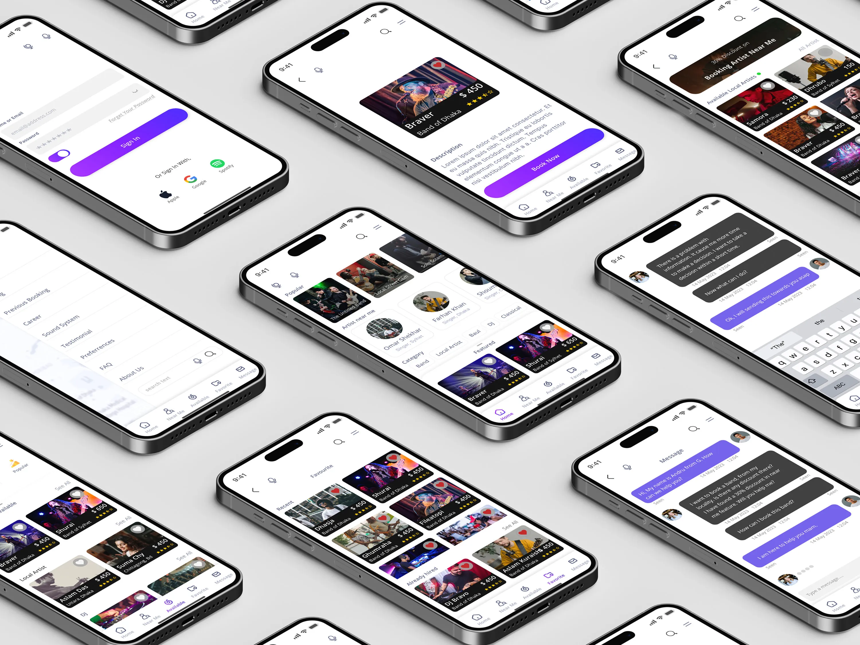 [digital project] image of app interface design on a smartphone (for a web design agency)